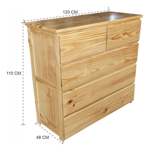 Comoda Alta, De Madera Pino, Modelo A-120