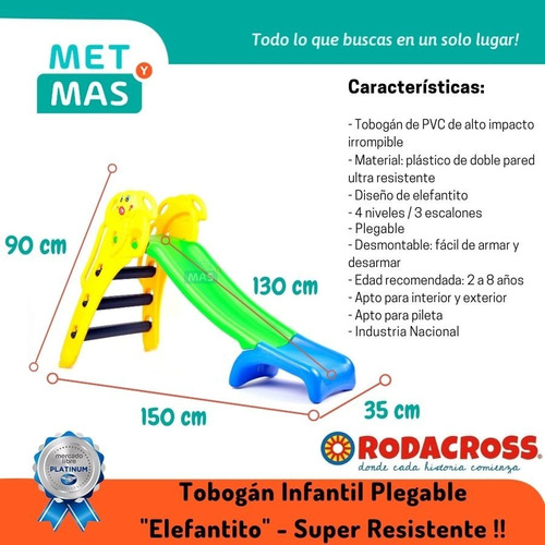 Hamaca + Tobogan Infantil Elefantito P Niños - Hasta 35 Kg !