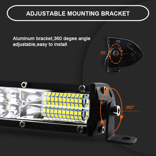 Barra De Luz Led Ultra Delgada De Doble Fila De 20 Pulgadas,