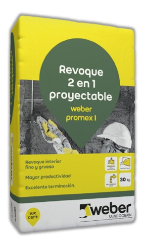 Revoque Proyectable Weber Promex I 2 En 1 30 Kg Sibaco