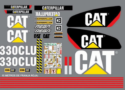 Calcomanías Caterpillar 330clu Con Preventivos Originales