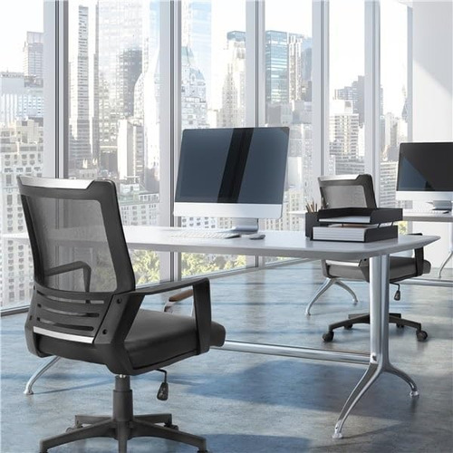 Silla De Oficina Ergonómica De Malla Con Respaldo Medio