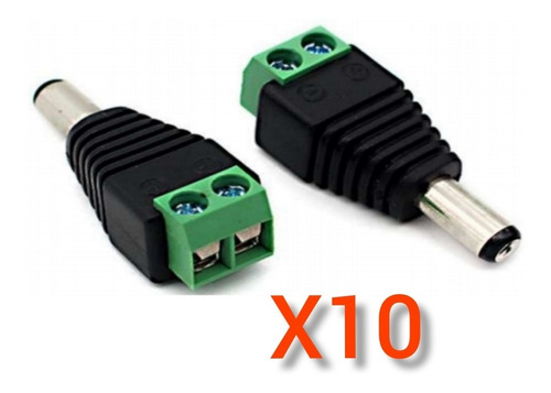 Conector Dc Plug Macho Cctv Voltaje 12v Camara Pack 10 Pares