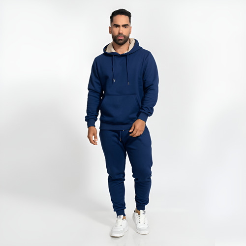 Conjunto Buzo De Algodón Polera Y Jogger Azul Acero