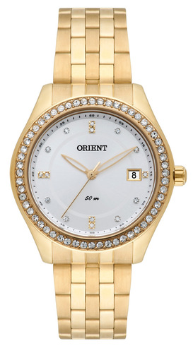Relógio Feminino Dourado Orient Cor do fundo Prata