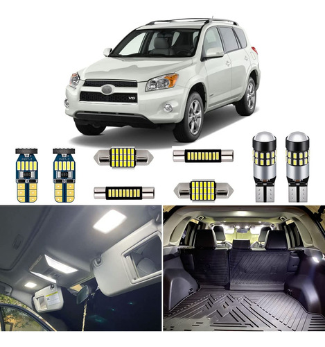 Kit De 8 Luces Led Interiores Blancas Toyota Rav4 2006-...