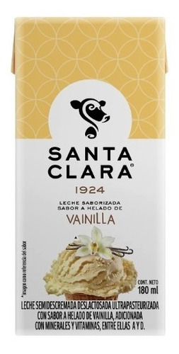 Leche  Santa Clara Sabor Vainilla  180 Ml 12 Pack