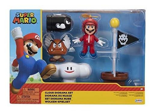 Super Mario Cloud World Diorama Set Con Hélice Mario De 2.5 