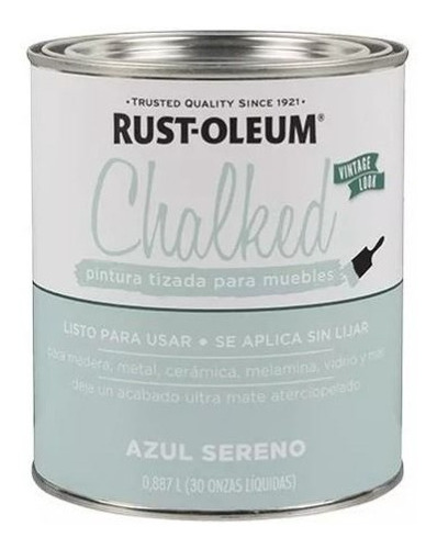 Pintura Brochable Rust Oleum Tizado Azul Sereno 0,887 L