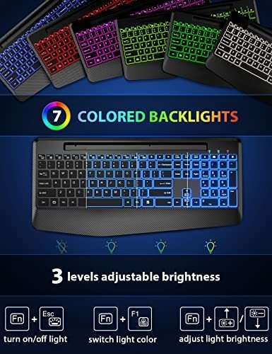 Teclado Y Ratón Inalámbricos Con Retroiluminación,