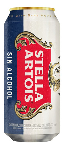 Cerveza Stella Artois Sin Alcohol Lata 474 Ml 