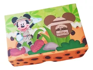 12 Caixas P 6 Doces Lembrança Festa Mickey Safari Selva