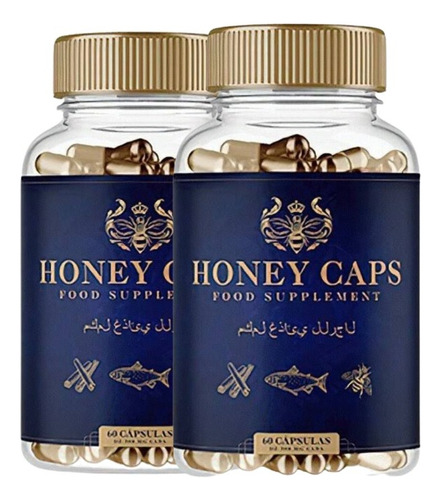 Suplemento em cápsula Honey Caps  proteínas Honey Caps em pote de 30mL 60 un  pacote x 2 u