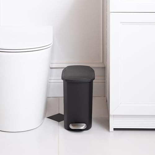 Conceptos Básicos Baño Compacto Pequeño Lata De Basura Con 6