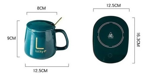 Imagen 5 de 7 de Taza De Café Con Calentador Eléctrico Cuchara Caja De Regalo