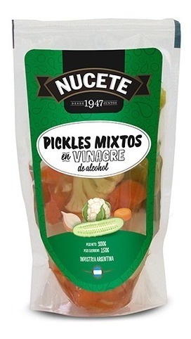 Imagen 1 de 2 de Pickles En Vinagre Doypack Nucete 300 Gr