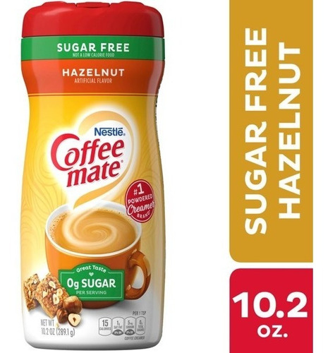 Coffee Mate Sugar Free Hazelnut 289.1 G Importado