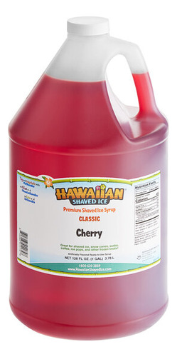 Jarabe Raspados Hawaiian Shave 1 Gal Sabor Cereza 