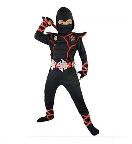 Negro Disfraz Ninja Para Traje De Niños [u]