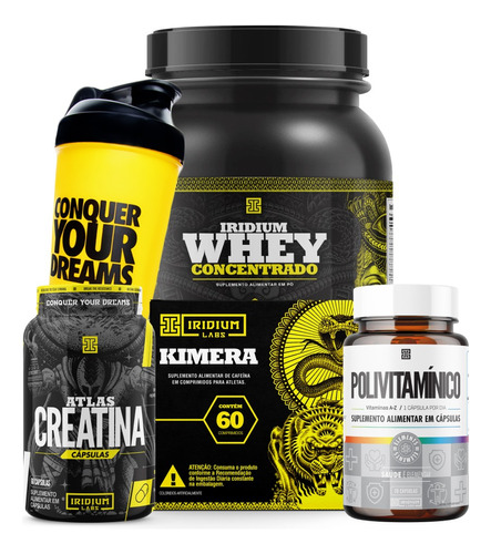 Kit Kimera + Whey Protein + Creatina + Polivitamínico + Coq