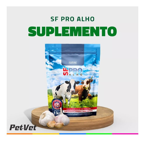 Suplemento Mineral Sf Pro Alho 1kg Alinutri Para Bovino 4 Un