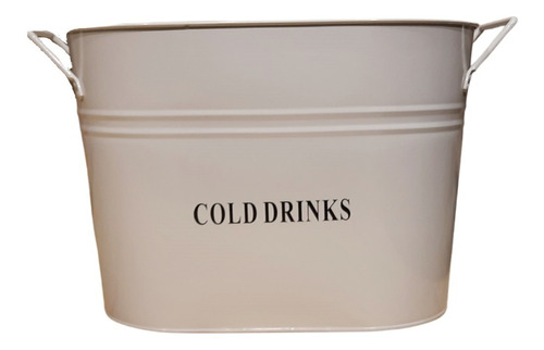 Frapera Balde Para Bebidas Metal Blanco Grande Cold Drinks