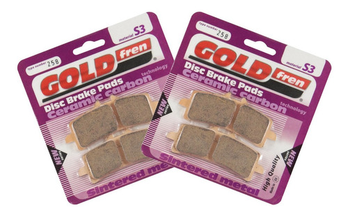 2x Pastilhas Freio Goldfren 258 Srad 750 1000 2014 2015 2016