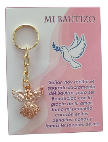 20 Llaveros Angel Mariposa Recurdo De Bautizo Niña