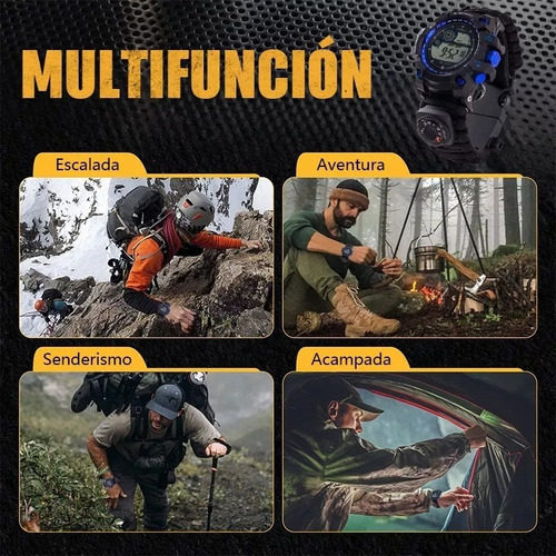 Reloj De Supervivencia Militar Táctico 7 En 1 Pedernal Camuflado