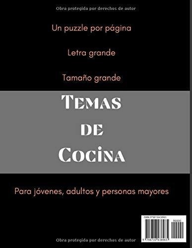 Sopa De Letras Cocina En Español Letra Grande Para, De Mora, Mirta. Editorial Independently Published En Español