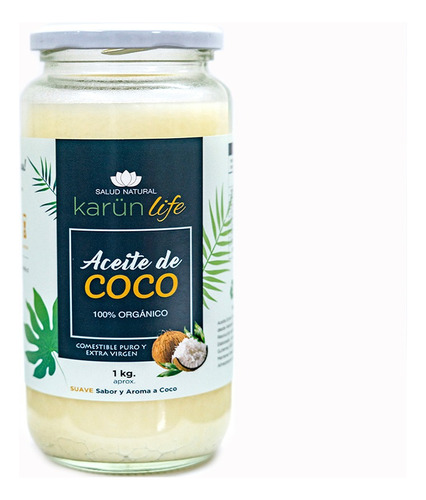 Aceite De Coco 1 Litro Natural/ Orgánico / Prensado