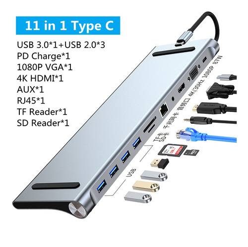 Hub Dock Station 11 Saídas Dell Inspirion / Vostro - Usb C