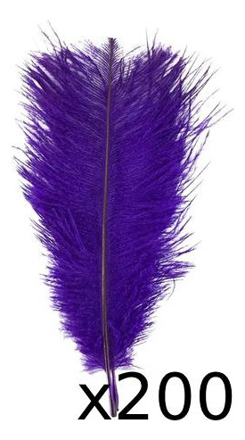 Plumas e Penas Fantasias Pena de confete Pluma De Avestruz 5 A 12cm Carnaval Artesanato Cor Roxo 200 Plumas