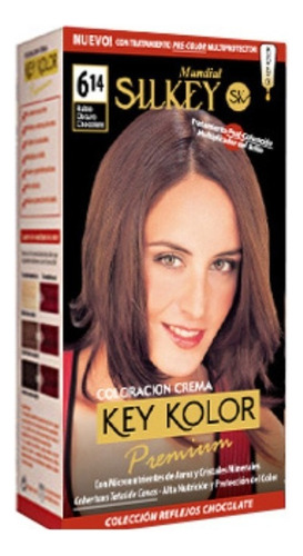  Silkey Tintura Key Kolor Premium Kit Tono 6.14 rubio oscuro chocolate