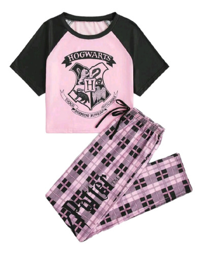 Pijama Harry Potter Pantalón Y Playera Tipo Top Manga Corta