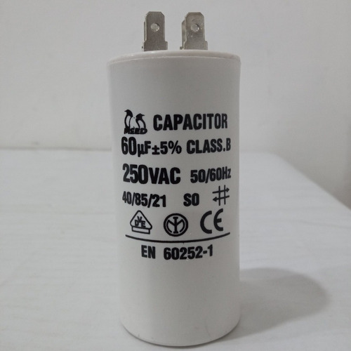 Imagen 2 de 3 de Capacitor Bomba De Agua 60mf 250vac