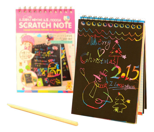 Scratch Note Mediano Libro Dibujo Creatividad Magico 10 Hjs