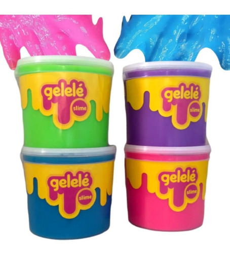 Imagem 1 de 4 de Kit C/ 02 Slime Gelelé Massinha Meleca Geléia Balde Grande