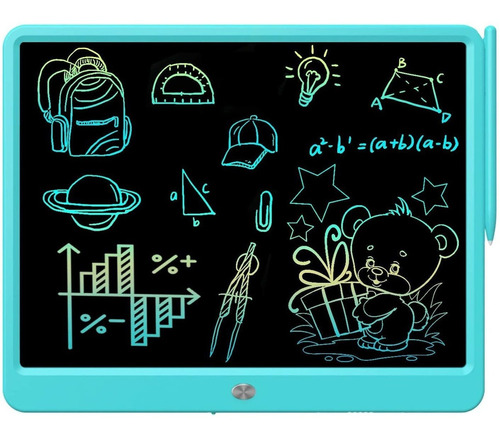 Pizarra Lcd Para Dibujo Escritura Ideal Niños 15 PuLG Azul