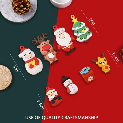 A 24 Piezas Mini Adornos Navideños, Para Manualidades