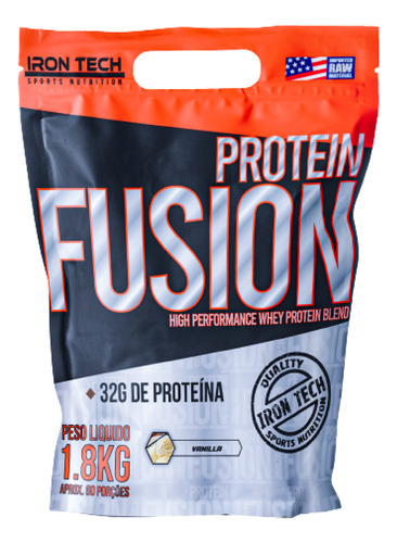 Whey Protein 3w Fusion 1,8kg Iron Tech Baunilha