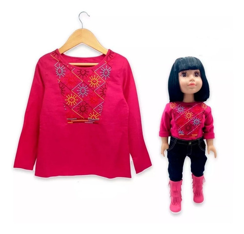 Imagen 3 de 3 de Bff Remera Seamos Valientes Conjunto Nena Muñeca Ropa Wg