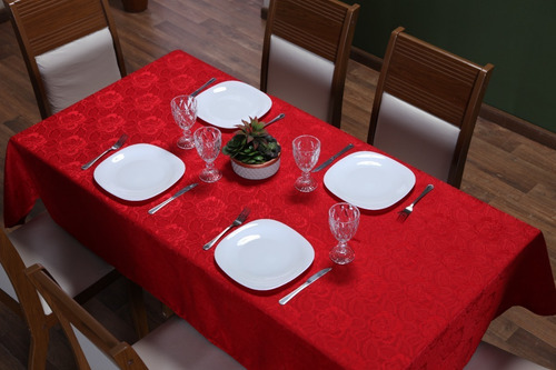 Toalha De Mesa Jacquard 12 Lugares Retangular 3,50m X 1,40m