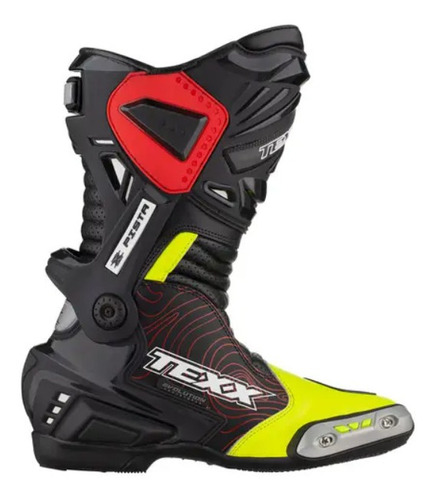 Bota Texx Pista Speed Moto Esportiva Preto Amarelo