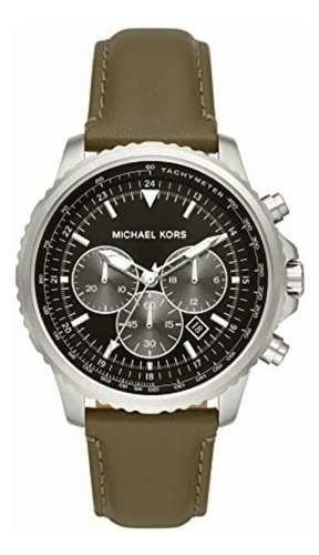 Reloj Michael Kors Mk8985 Cortlandt De Piel En Color Verde