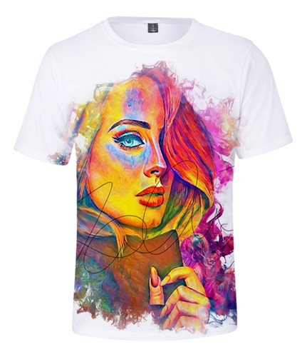 Adele Adkins Impreso Camiseta De Manga Corta