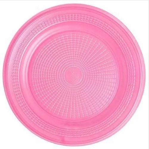 Prato Plástico Descartável Rosa Pr15 Com 10 Unidades Plastik