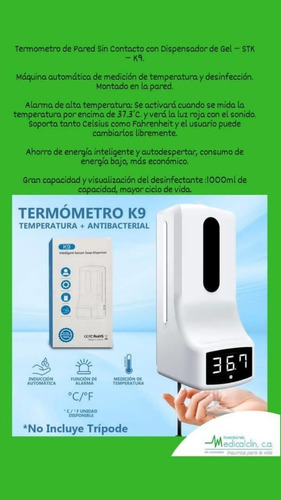 Dispensador De Gel + Termómetro 