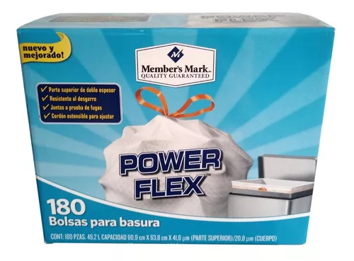 Member's Mark Power Flex, Bolsas Para Basura 180 Pzas | Meses sin intereses