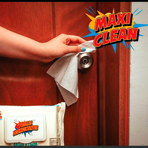 Toallitas Humedas Desinfectantes Maxiclean Paq. C/80 Pcs